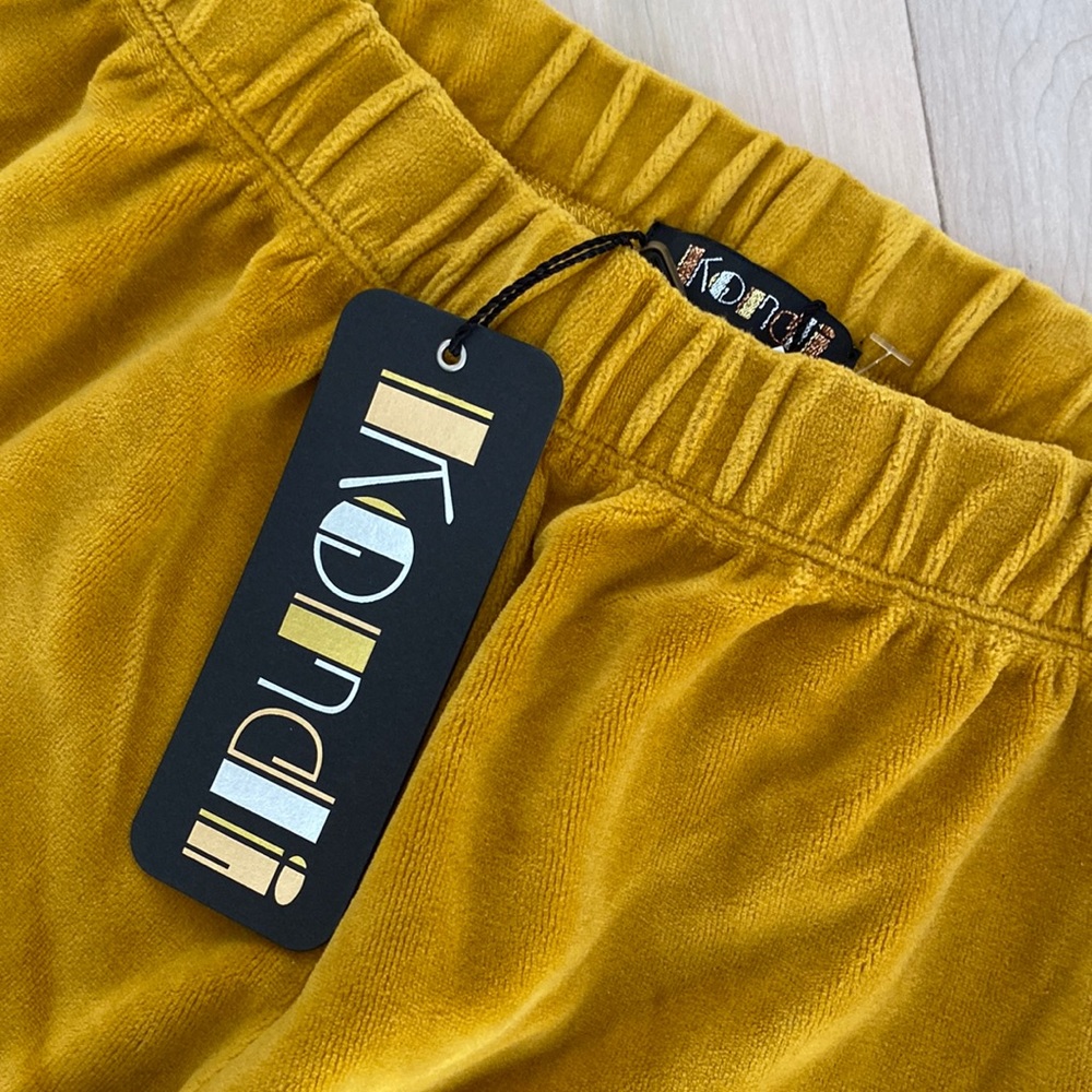 Suzi Kondi Golden Mustard Velvet Jogger Pants - Picture 9 of 17